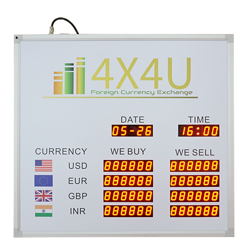 4 Rows and 2 Columns Digital forex currency exchange rate board