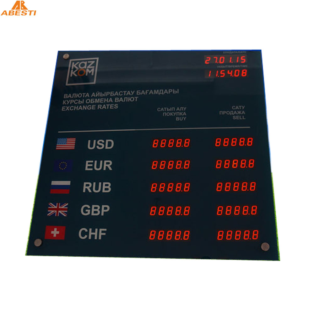 6 Rows and 2 Columns Electronic exchange rate board