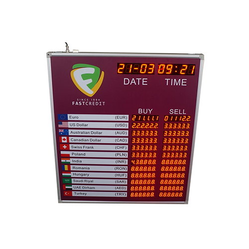 12 Rows and 2 Columns LED Currency Exchange Rate Board