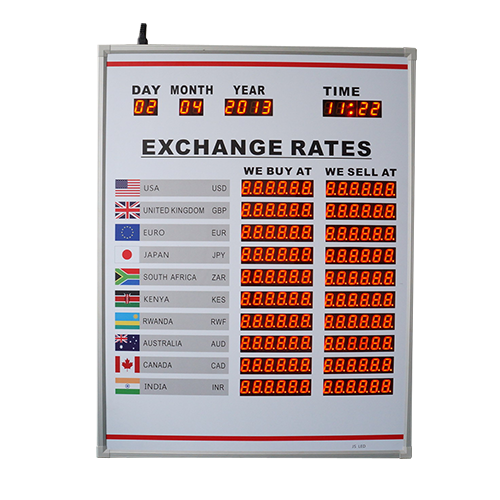 Digital forex Electronic Money Currency exchange rate board display for bank with software