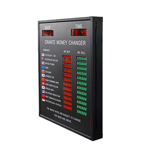 12 Rows and 2 Columns exchange rate display board currency exchange rate currency exchange rate board display LED exchange rate board