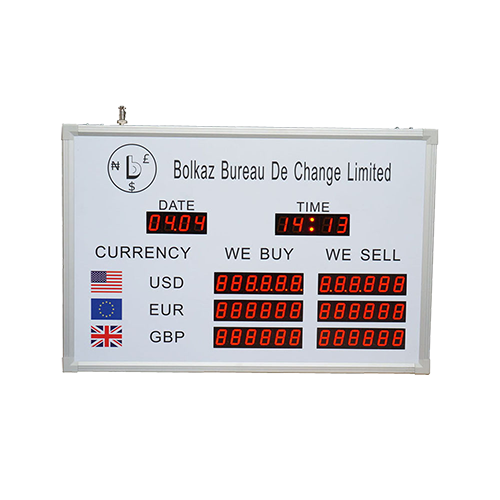 3 Rows and 2 Columns Red LED Currency Exchange Rate Board